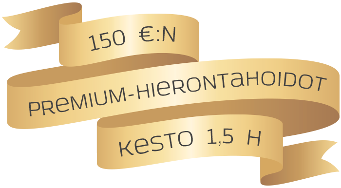 150 €:n premium-hierontahoidot, kesto 1,5 h